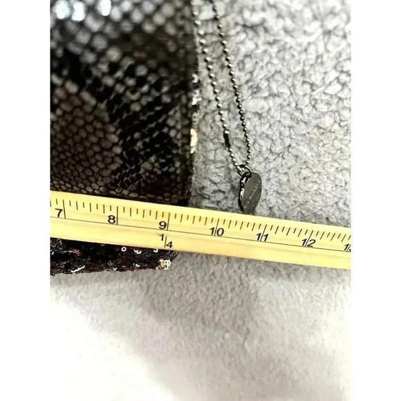 Big Buddha Faux Snake Skin sequin Clutch Purse black Shoulder Chain Strap y2k - Picture 6 of 9